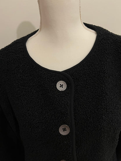 Black Boucle Knit Jacket