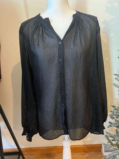 Sheer Black Shimmery Blouse