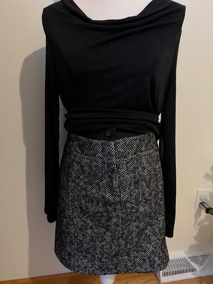 Loft Black & White Skirt