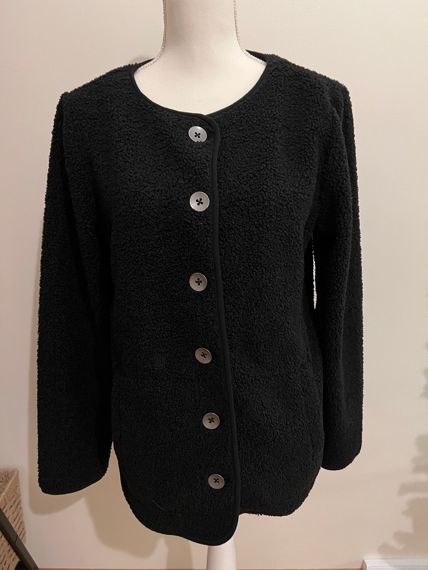 Black Boucle Knit Jacket