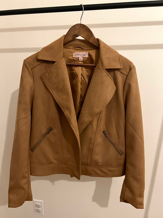 Philosophy Brown Faux Suede Blazer Jacket